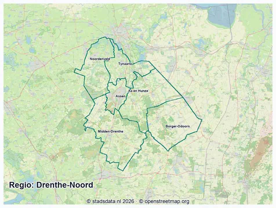 Kaart Drenthe-Noord